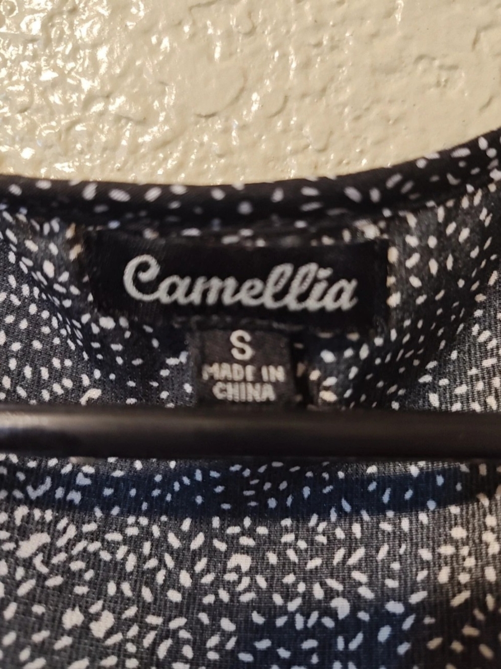 Camilla Black with White Speckle Tie-Front Smocked Top - Picture 3 of 3